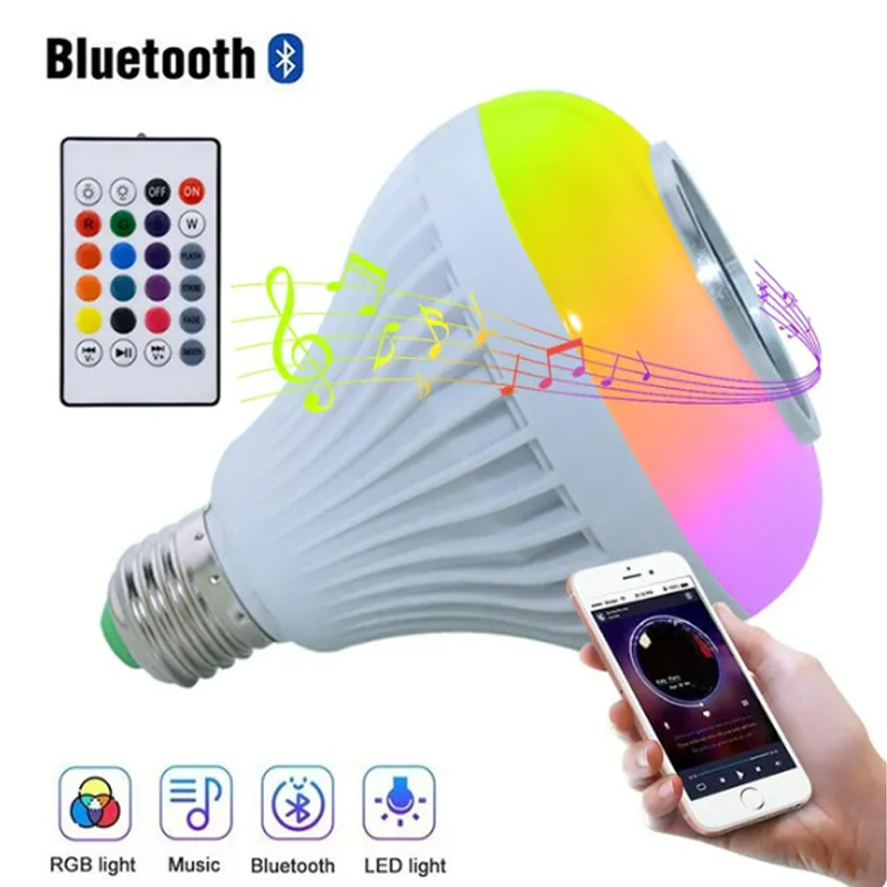 1Boxes 100PCS LED Music Light Bulb with Built in Bluetooth Speaker